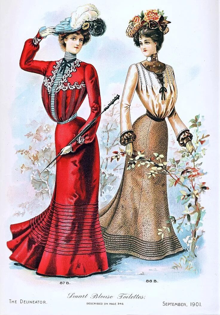 Костюм в стиле модерн женский Fashion Plate - The Delineator, September 1901 Fashion illustration vintage, 190