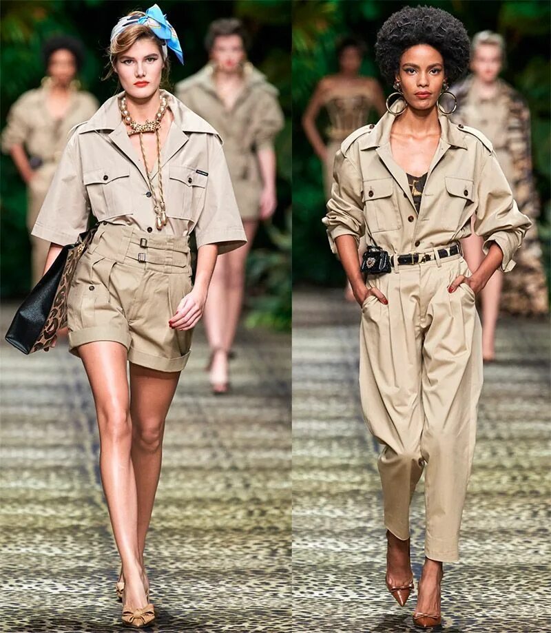 Костюм в стиле сафари женский Стиль сафари весна-лето 2020 от Dolce & Gabbana Наряды, Сафари одежда, Стиль