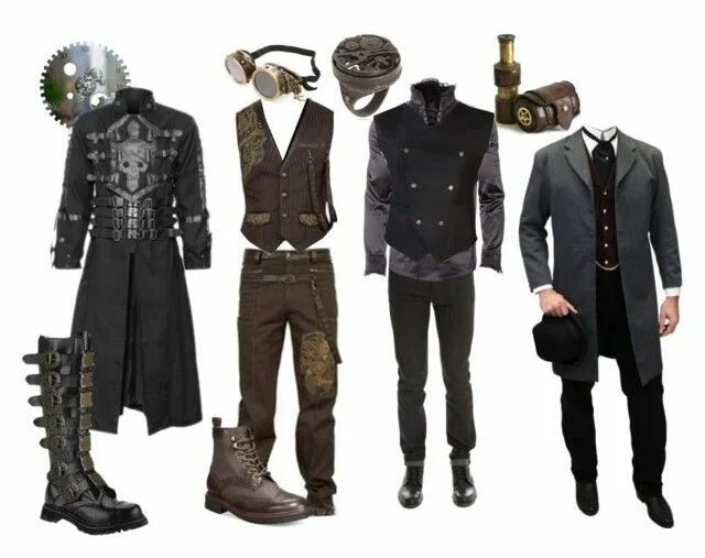 Костюм в стиле стимпанк мужской "steampunk guys" by asking-motionless-men on Polyvore featuring Naked & Famous, 