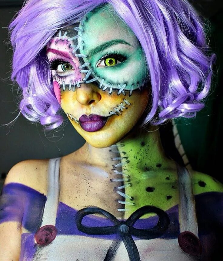 Костюмы макияж Ellie H-M on Instagram: "Rag Doll Contacts from @ohmykittydotcom " Halloween mak