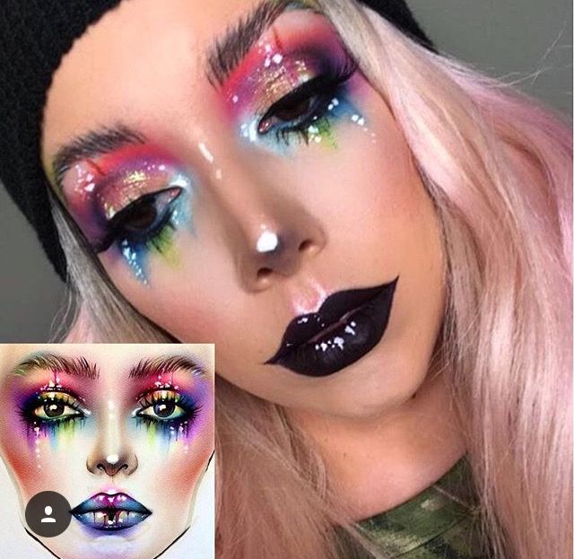 Костюмы макияж Pin by marcy on makeup Makeup face charts, Creative makeup looks, Extreme makeup
