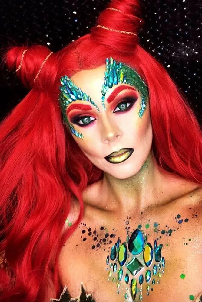 Костюмы макияж 40+ DIY Halloween Hairstyles For Long Hair Halloween makeup inspiration, Hallowe