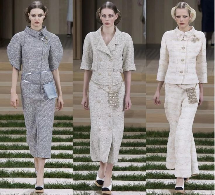 Костюмы в стиле шанель фото Экосознание высокой моды от Chanel сезон весна 2016: Мода, стиль, тенденции в жу