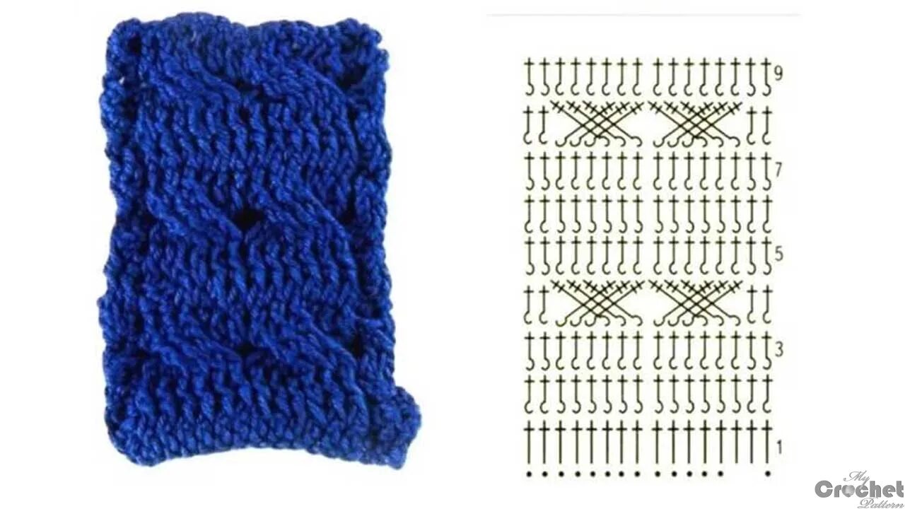 Косы крючком схемы Crochet cable stitch - MyCrochetPattern