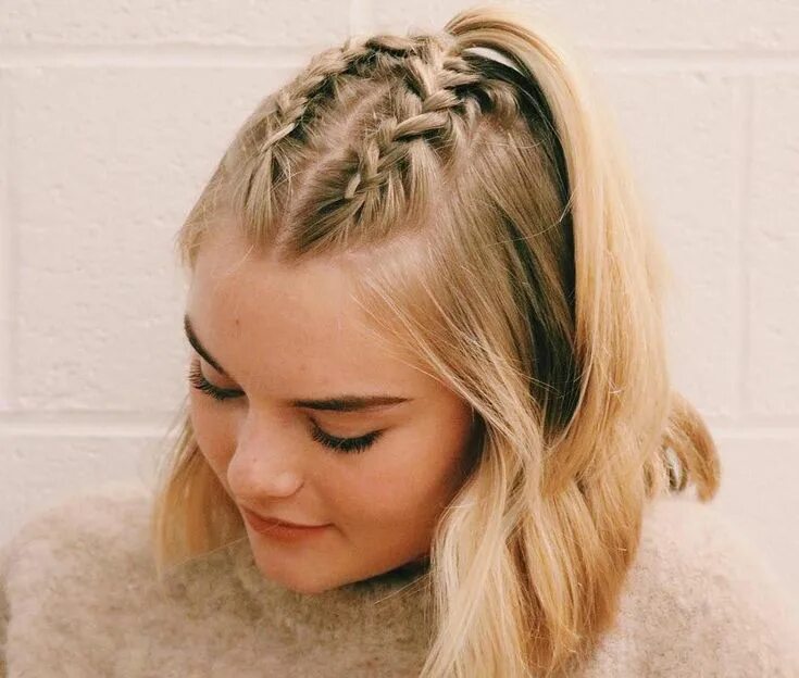 Косы на челку короткие волосы фото Really love this hair! #curlyeasyhairstyles Braided hairstyles easy, Easy braids