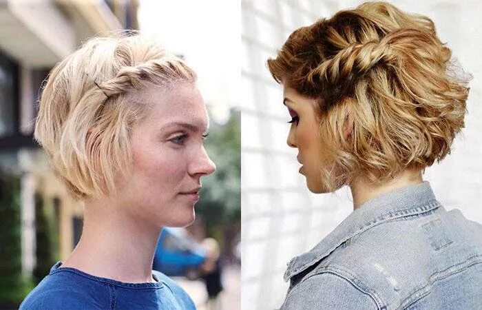 Косы на коротких стрижках фото Как заплести косички на короткие волосы самой себе: советы, инструкции, модные в