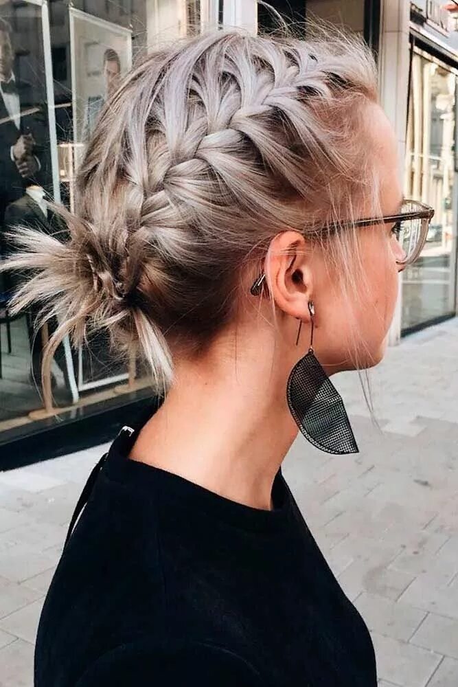 Косы на коротких стрижках фото 20 Terrific Shoulder Length Hairstyles To Make Your Look Special Braided updo fo