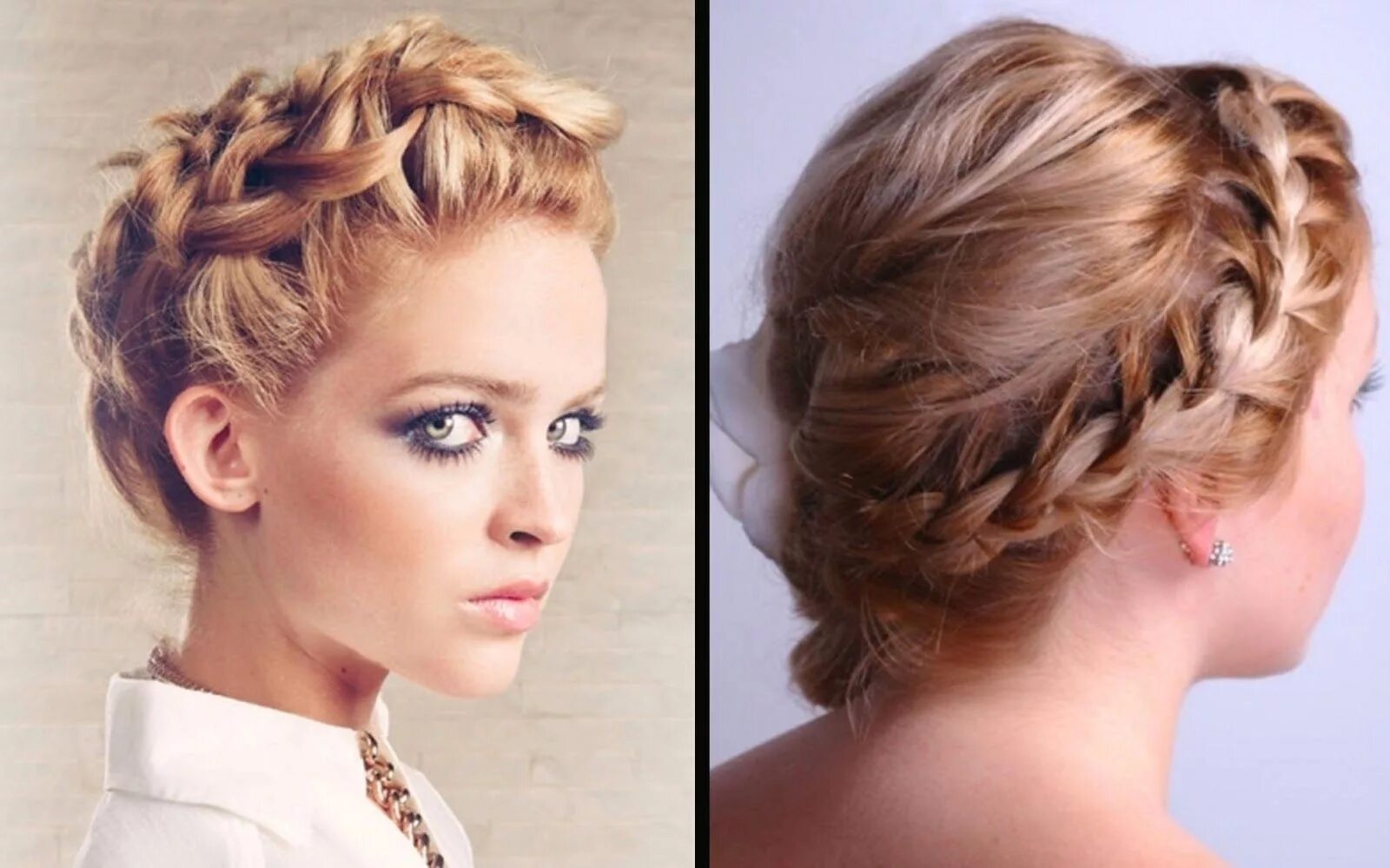 Косы на средние волосы фото женские Updos For Short Hair Top Haircutsyles 2016 Prom hairstyles for short hair, Braid