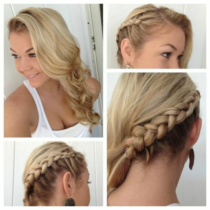 Косы на среднюю длину фото peinados para media melena rizada para mujeres Coiffure cheveux lachés, Coiffure