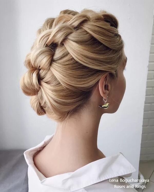 Косы прически на средний длины волос Elegant Wedding Hairstyles