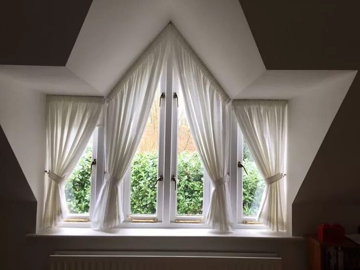 Косые окна на мансарде фото Lovely apex window with voile by Tara Charlton Curtains Drapes and blinds, Custo