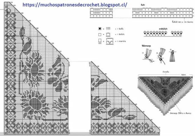 Косынка филейное вязание крючком со схемами Crochet: Mantón Crochet Impresionante Вязание крючком, Вязание, Вязаные крючком 