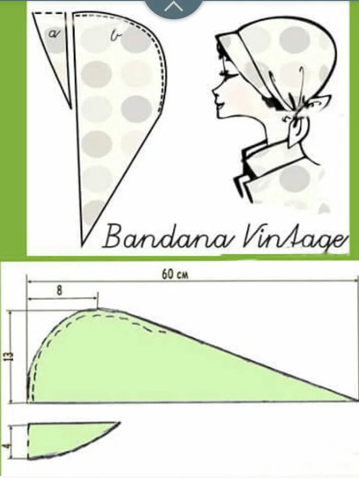 Косынка своими руками выкройки Pin by Елена Бухарина on Головные уборы Hat patterns to sew, Vintage sewing patt