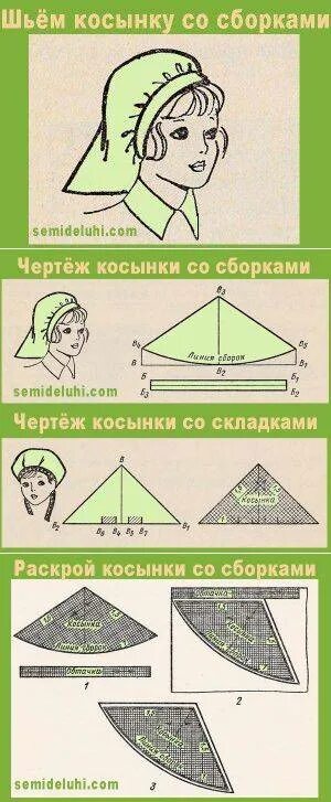 Косынка своими руками выкройки Как сшить косынку для девочки: схема и описание