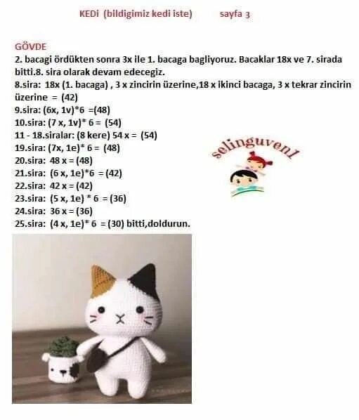 Кот амигуруми крючком схемы AmigurumiHouse Схемы вязания амигуруми, Схемы вязания кукол, Вязание крючком игр