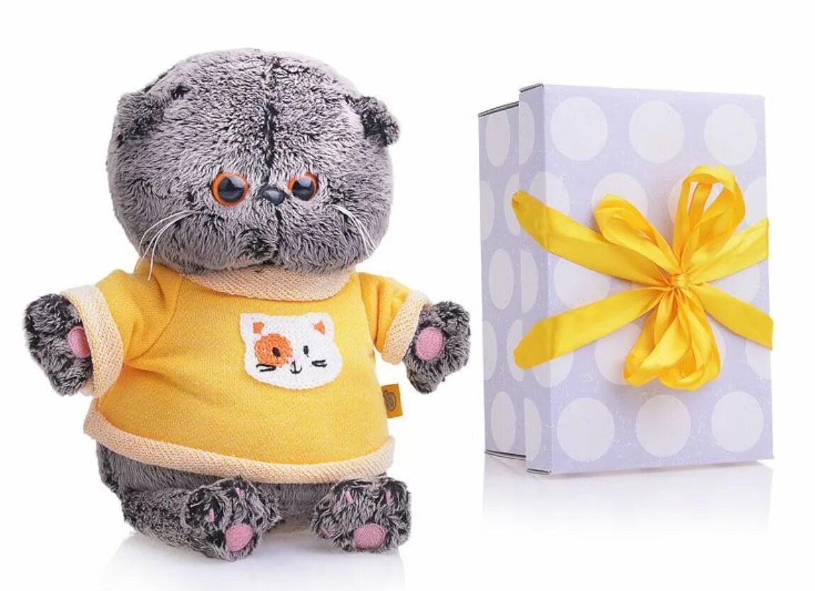 Кот басик фото Мягкая игрушка BUDI BASA "Басик BABY в толстовке", 20 см - купить в магазине раз