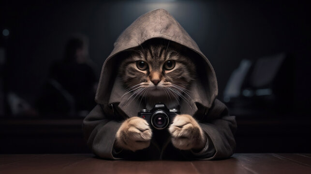 Кот детектив фото Cat Camera Изображения: просматривайте стоковые фотографии, векторные изображени