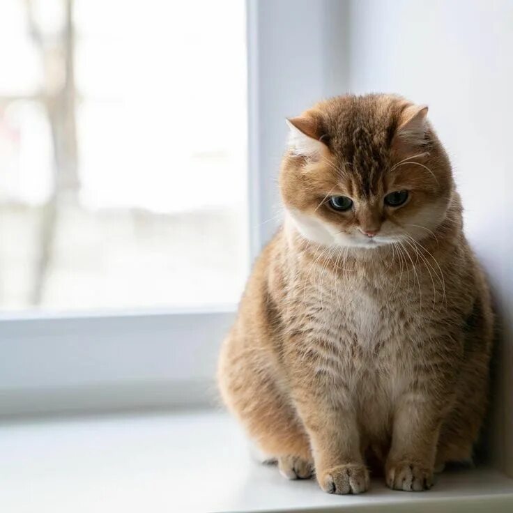 Кот хосико фото Cute Orange and White Cat on Window Sill