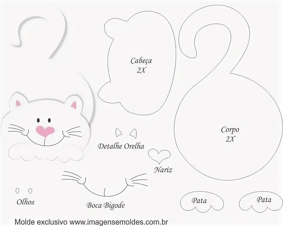 Кот из фетра выкройка шаблон игрушки 10 популярных идей на тему "molde de gato" для вдохновения