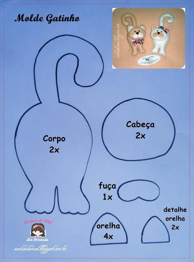 Кот из фетра выкройка шаблон игрушки Выкройки игрушек - 1 787 фотографий Animal sewing patterns, Felt ornaments patte