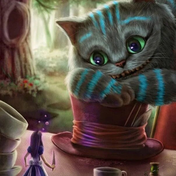 Кот из страны чудес фото А где я могу найти кого-нибудь нормального? - Нигде, - ответил Кот, - нормальных