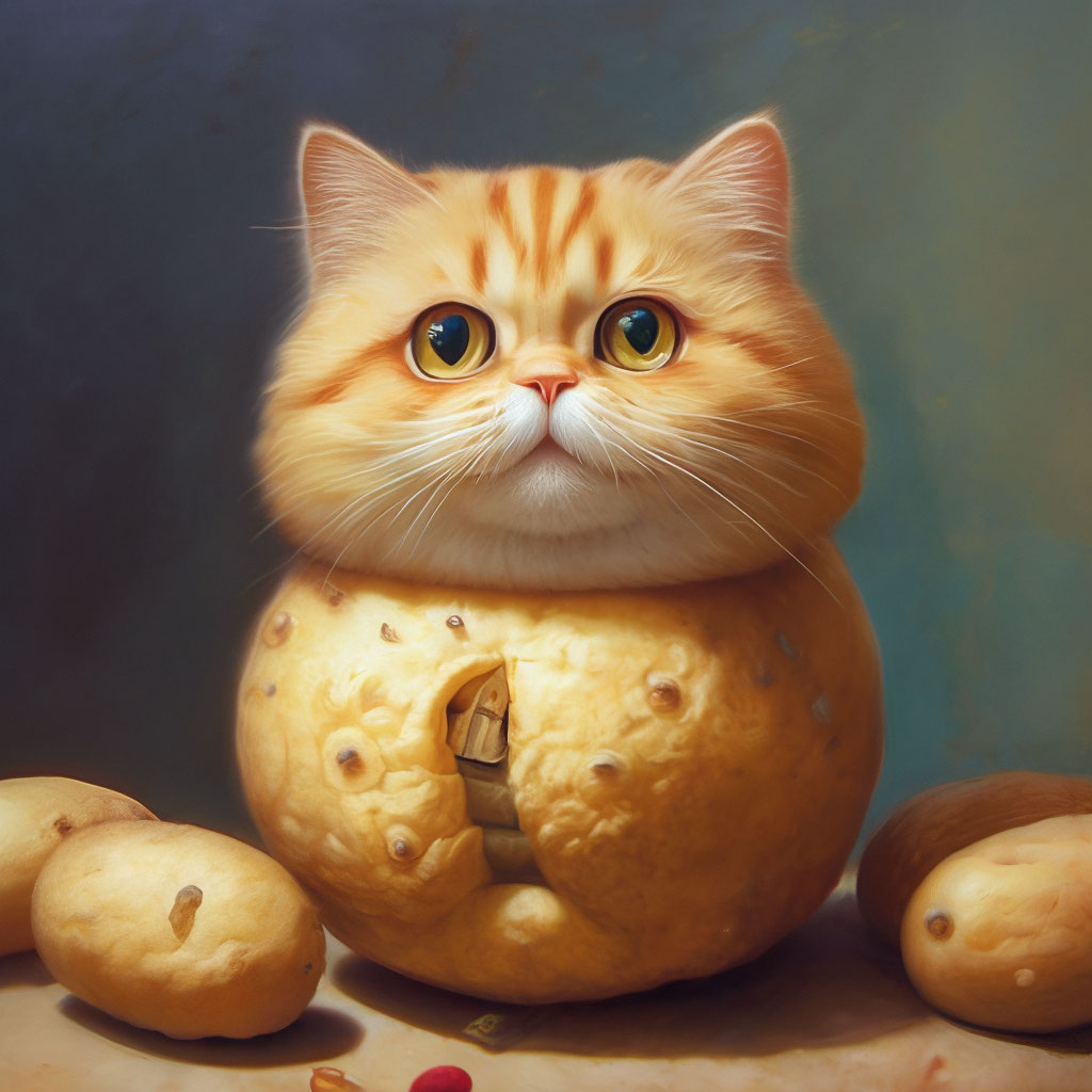 Кот картошка фото Кот картошка" - картинка создана в Шедевруме