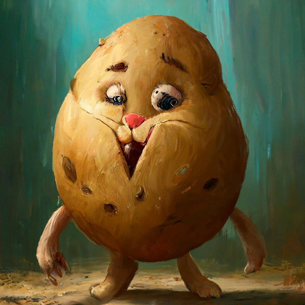 Кот картошка фото "Potato cat" - image created in Shedevrum