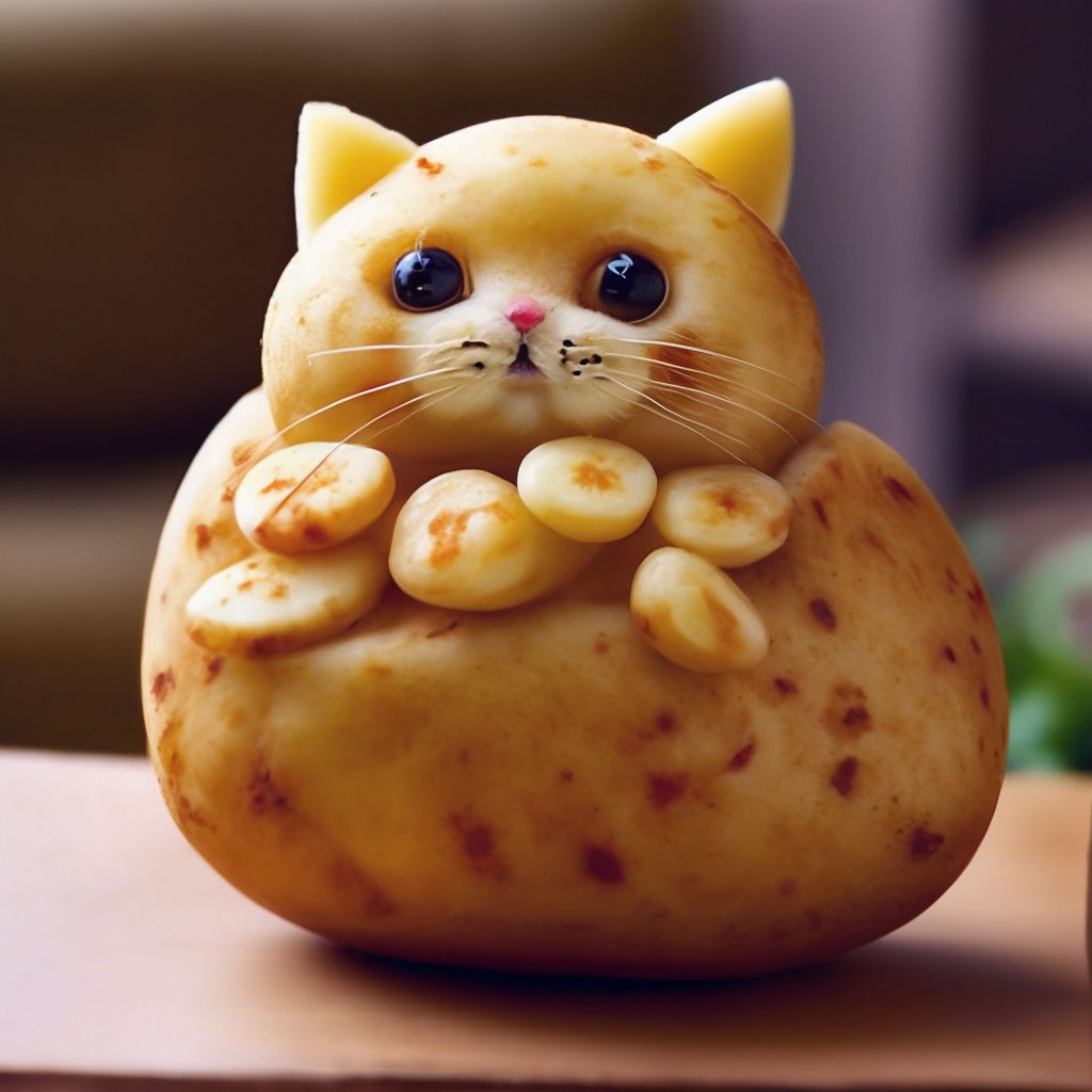 Кот картошка фото "The potato cat" - image created in Shedevrum