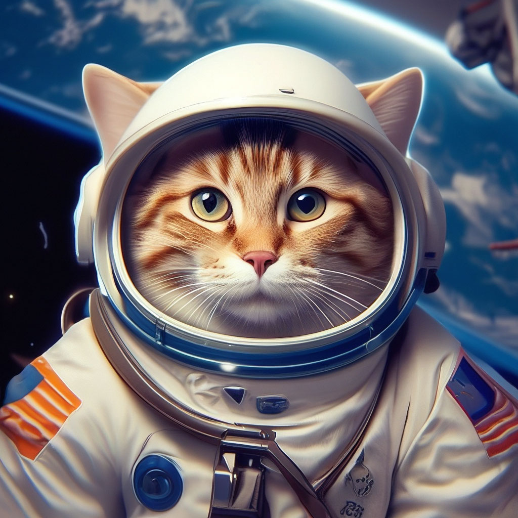 Кот космонавт фото "The cosmonaut cat" - image created in Shedevrum