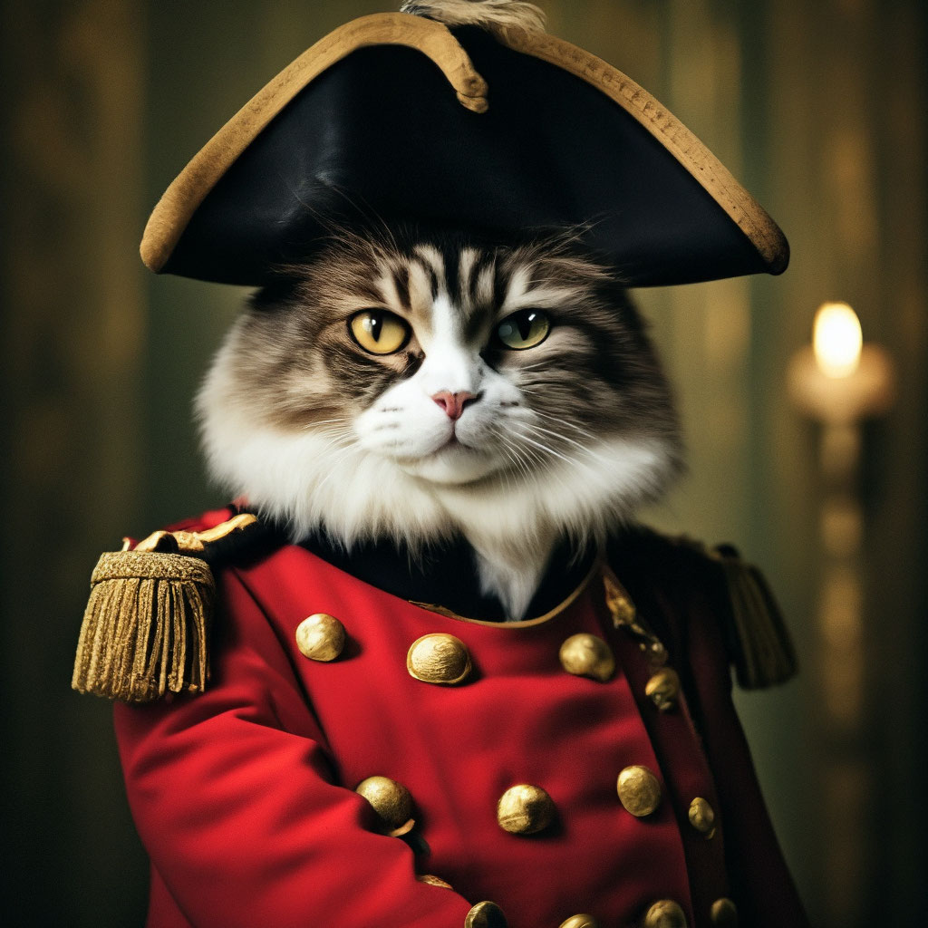 Кот наполеон фото "The cat Napoleon" - image created in Shedevrum