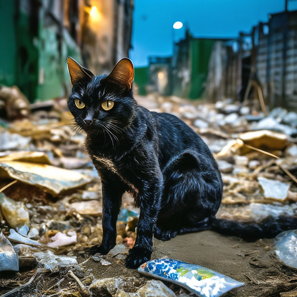 Кот помойный фото Помойный кот,побитый,кривое ухо,." - картинка создана в Шедевруме