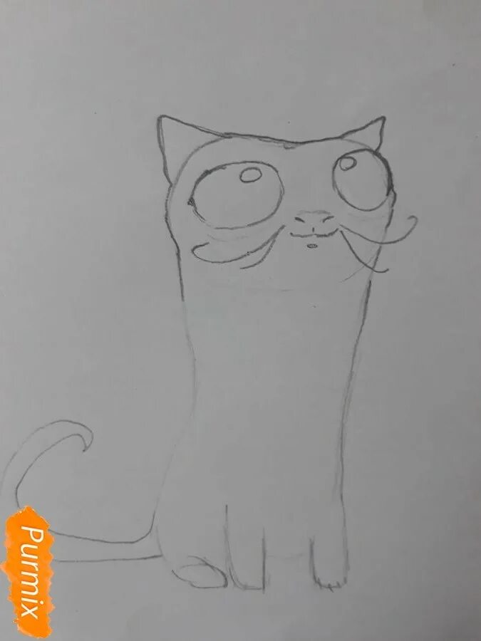 Кот пошаговое фото Как нарисовать мультяшного кота поэтапно