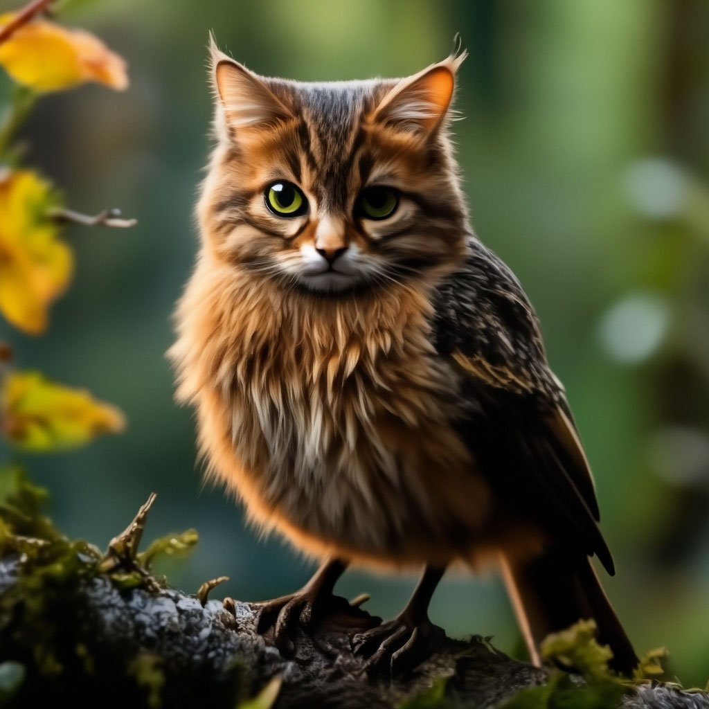 Кот птица фото "The Cat Bird" - image created in Shedevrum