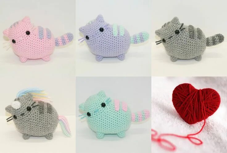 Кот пушин крючком схема и описание амигуруми Pusheen by Heartstringcrochet on DeviantArt Diy crochet projects, Crochet unicor