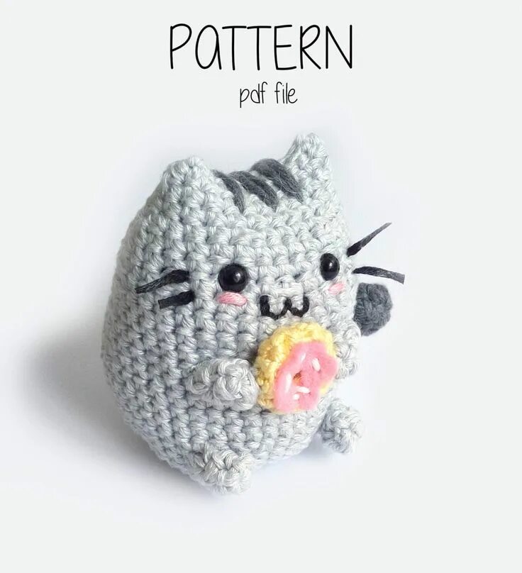 Кот пушин крючком схема и описание амигуруми Amigurumi Cat Pattern Crochet - Etsy Gato amigurumi, Ganchillo amigurumi, Muñeco