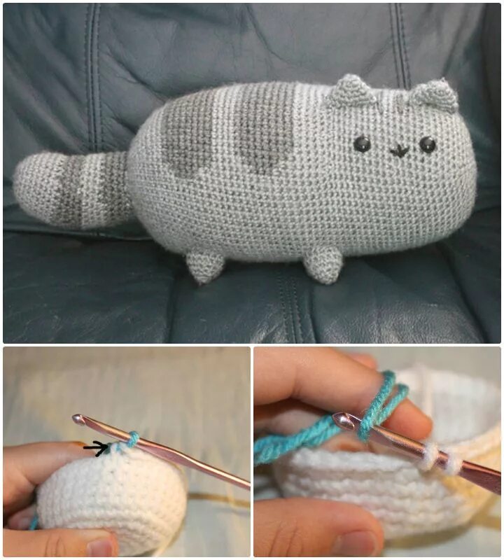 Кот пушин крючком схема и описание амигуруми 20 Free Crochet Cat Patterns - Crochet Cat Toys - DIY & Crafts Cat pillow patter