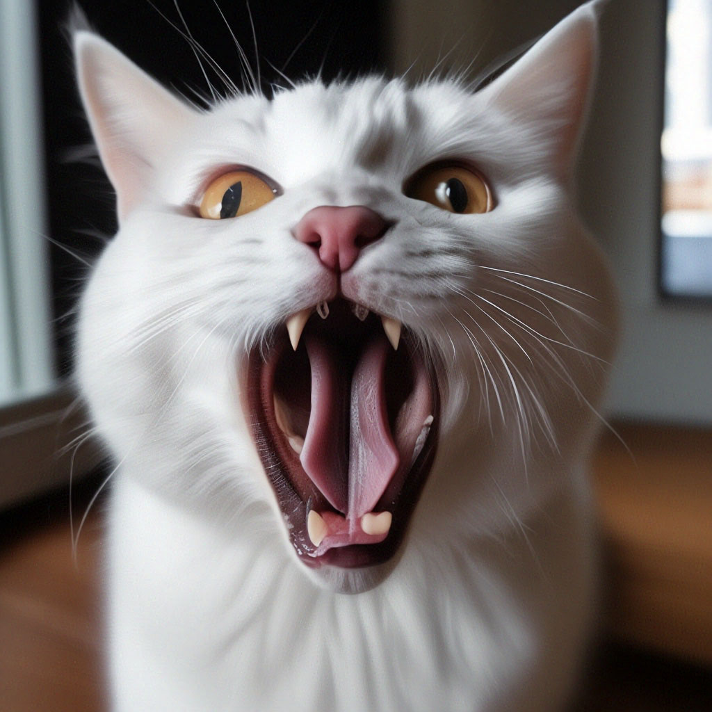 Кот с открытым ртом фото "The cat meme opens its mouth wide" - image created in Shedevrum