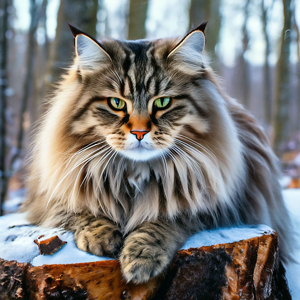 Кот сибиряк фото "✨ Siberian cat gorgeous severe fluffy ." - image created in Shedevrum