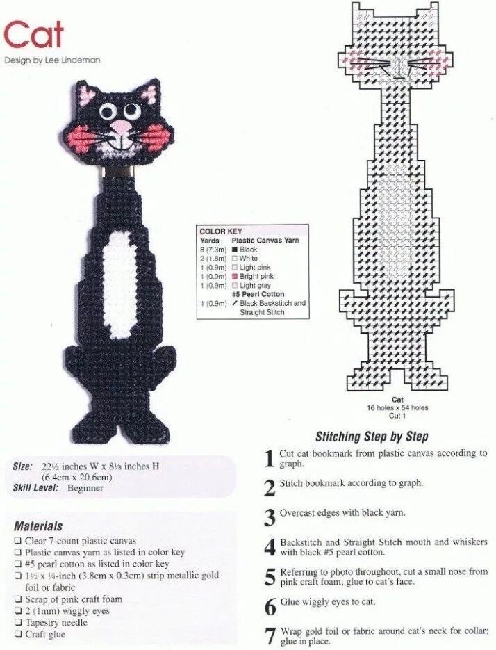 Кот в сапогах связать крючком схемы Cat Bookmark Crochet bookmarks, Plastic canvas, Plastic canvas books