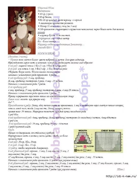 Кот в сапогах связать крючком схемы Вязаная игрушка "Том и Джерри": Дневник группы "ВЯЗАНЫЕ ИГРУШКИ": Группы Pattern