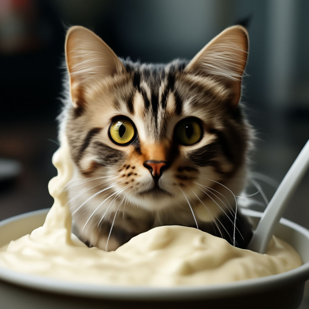 Кот в сметане фото "A stunned cat in sour cream" - image created in Shedevrum