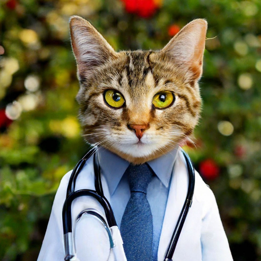 Кот врач фото "The medic cat" - image created in Shedevrum
