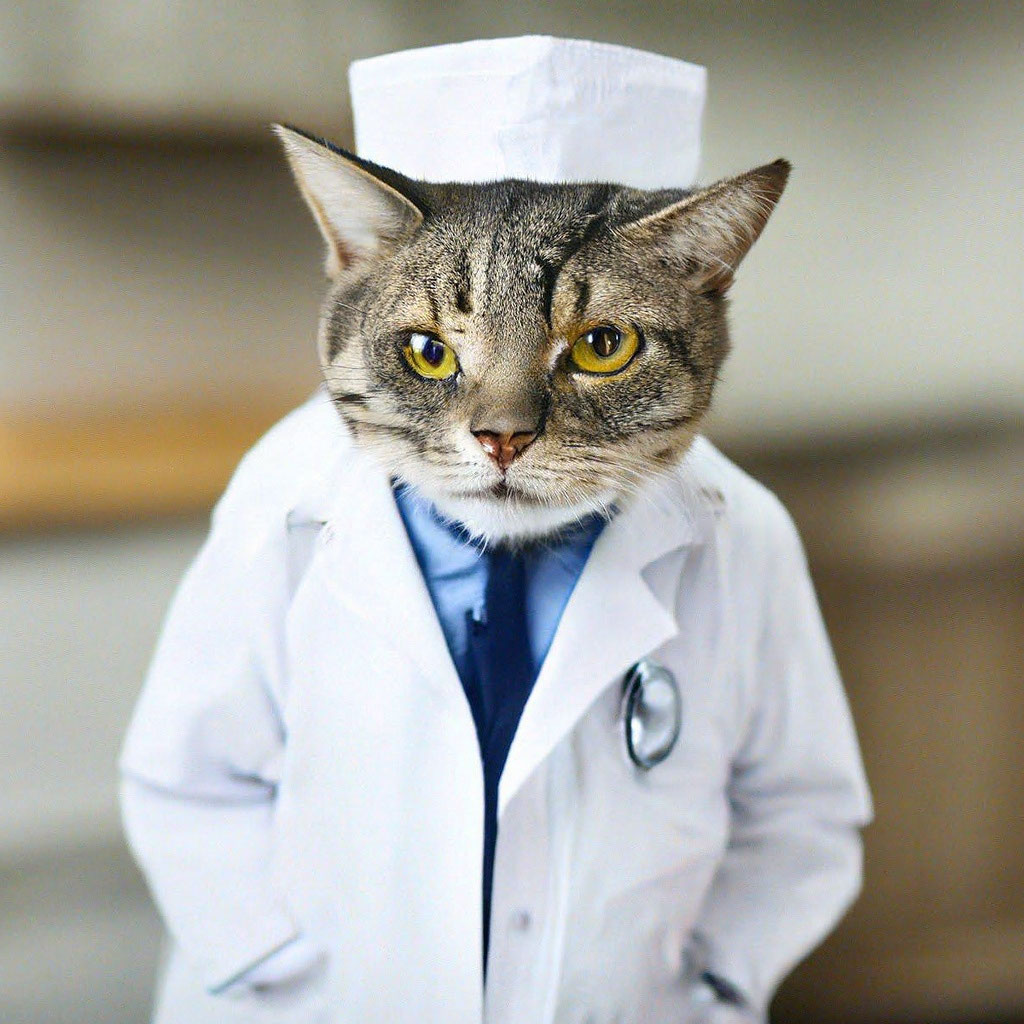 Кот врач фото "Cat doctor of medical Sciences" - image created in Shedevrum