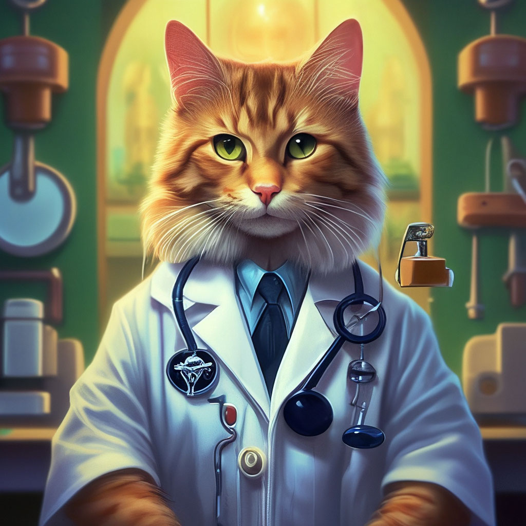 Кот врач фото Котик доктор" - картинка создана в Шедевруме