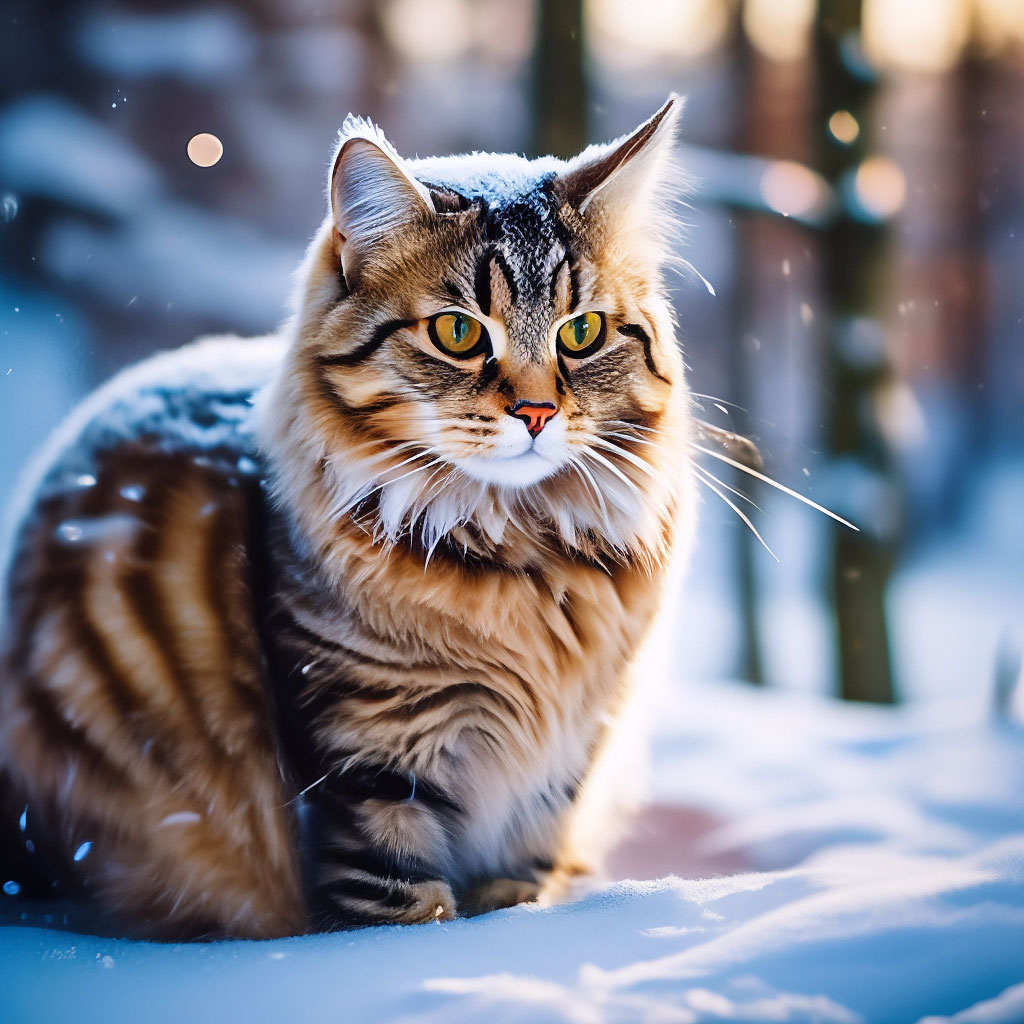 Кот зима фото "Cat in winter" - image created in Shedevrum