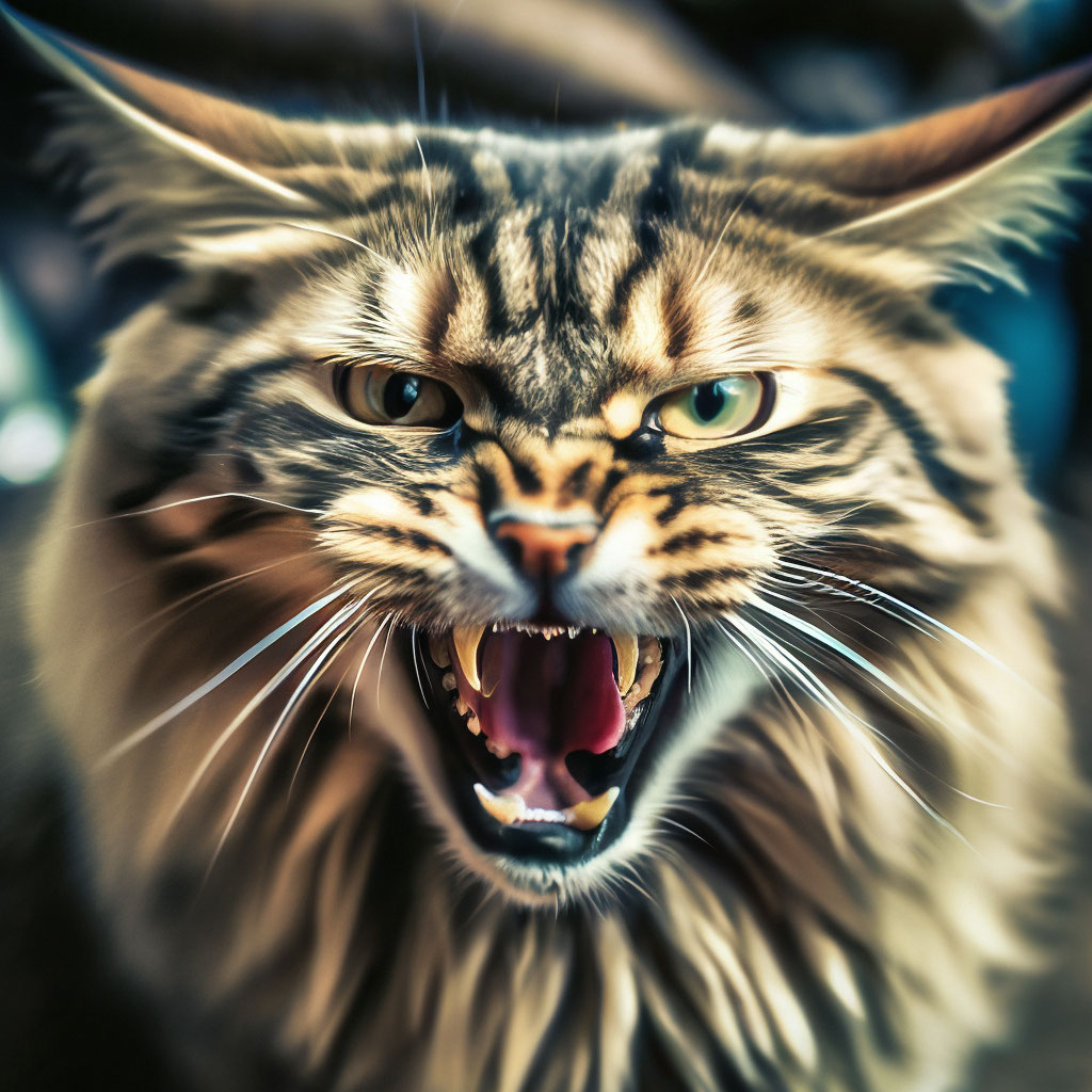 Кот зло фото "Angry cat" - image created in Shedevrum