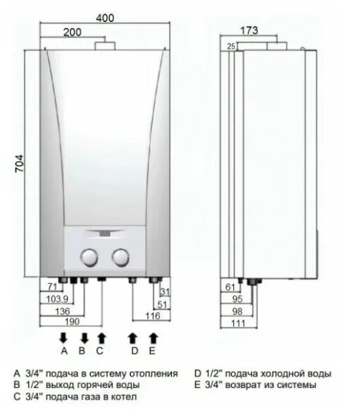 Котел бакси эко классик подключение Конвекционный газовый котел BAXI ECO Classic 24 F, двухконтурный - купить в инте