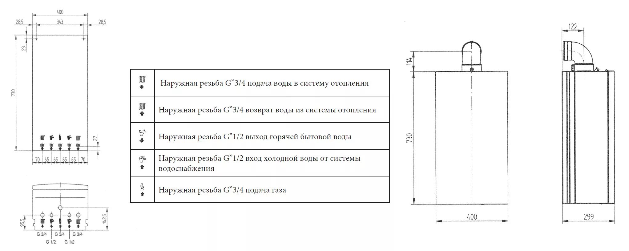 Котел бакси эко нова схема подключения Котел настенный ECO-4s 24 F, 24 кВт, 2-контур., закр. 7659670 - купить с доставк