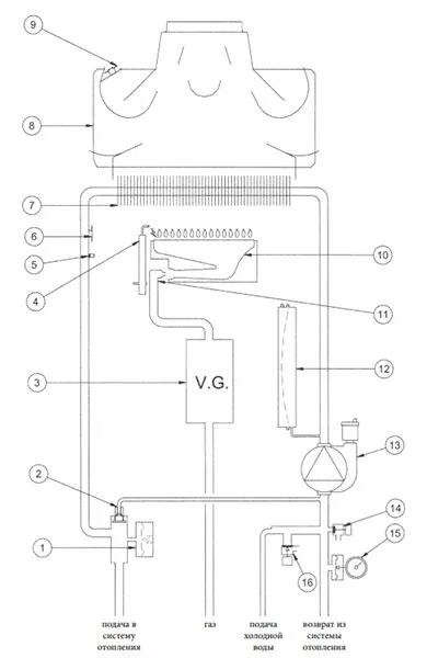 Котел бакси экофор схема подключения Газовый котел BAXI Eco Four 1.24 одноконтурный с открытой камерой сгорания 24 кв