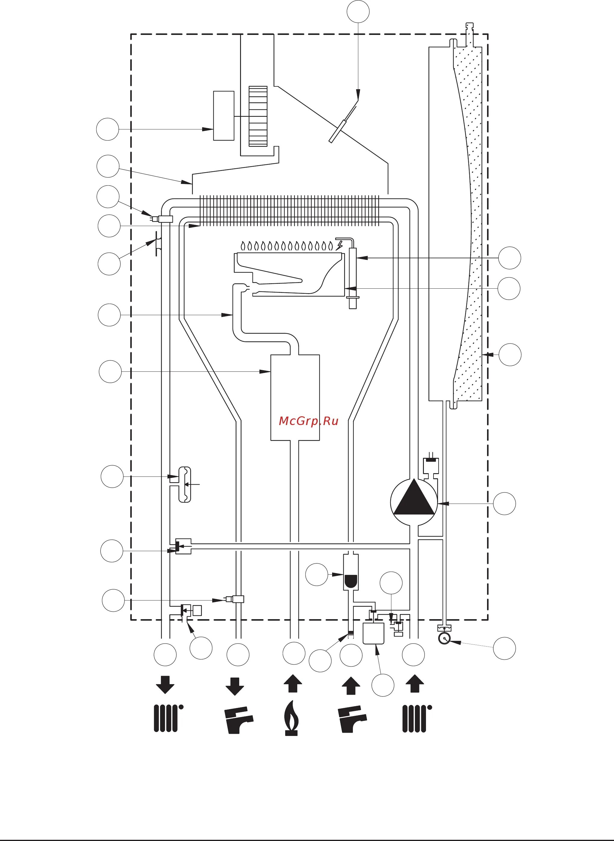 Котел baxi подключение воды Baxi MAIN-5 14 F 21/31 S e c t i o n a